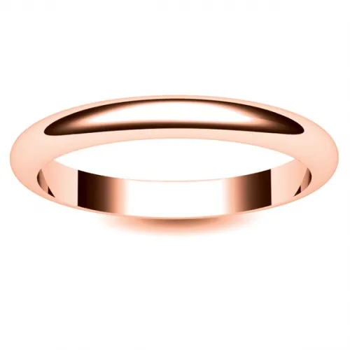 D Shaped Heavy - 2.5mm (DSH2.5R) Rose Gold Wedding Ring